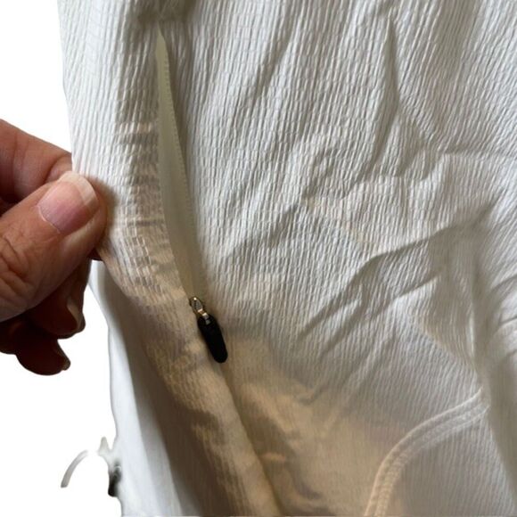 Athleta Avenue Crepe Jacket Women's White Zipper Pockets Vented Tie Waist XXS - Picture 3 of 13